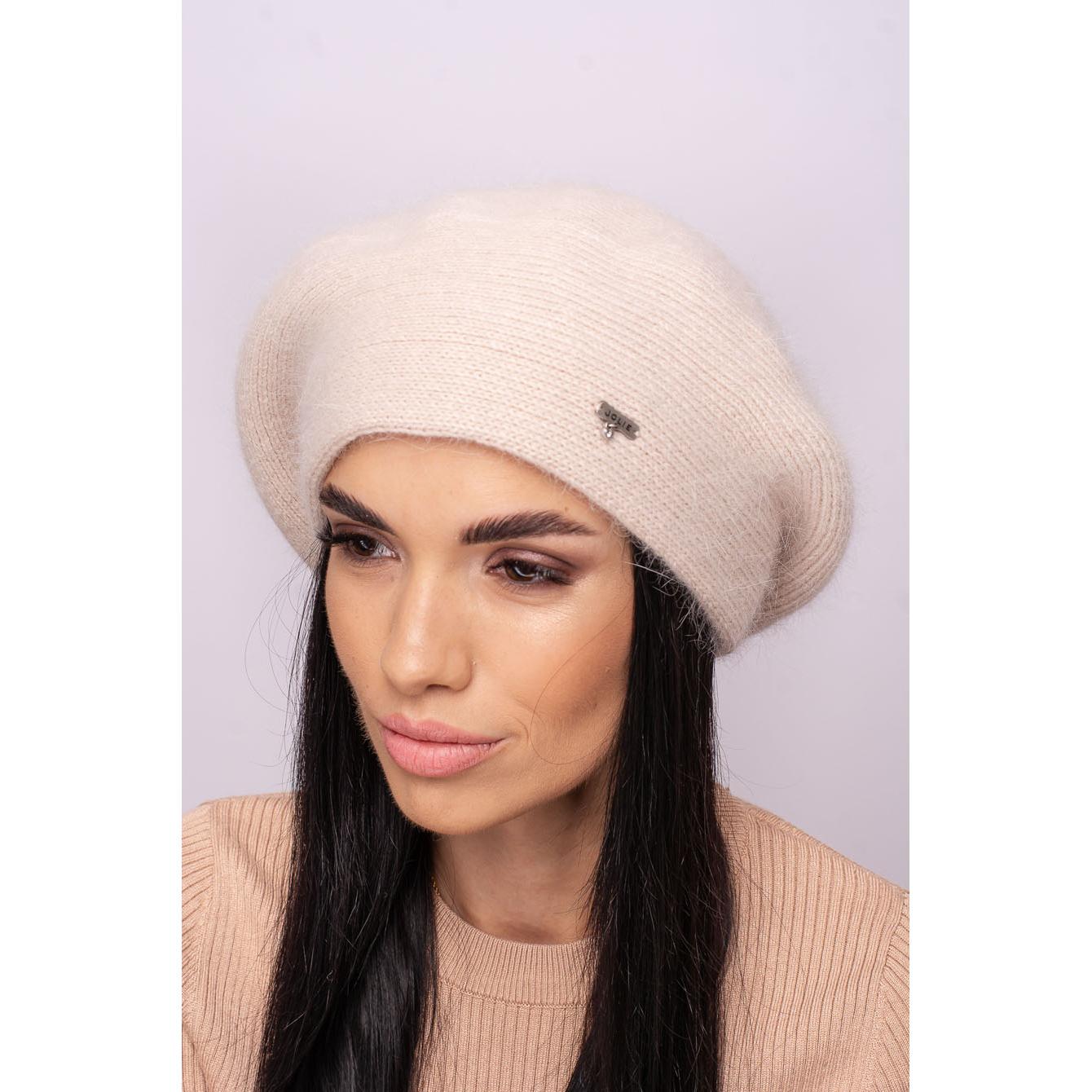 Берет женский ангоровый Leks Сильвия one size Светло-бежевый