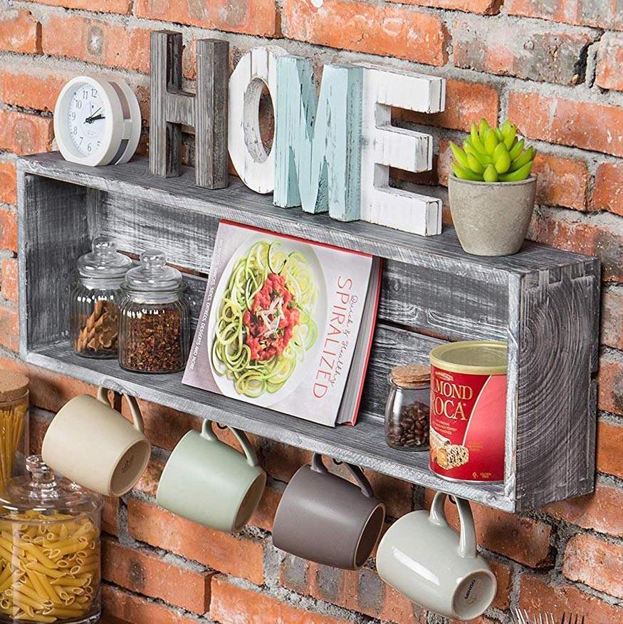 Полка для кружек из дерева Мартуни Шебби (СДК-001121)