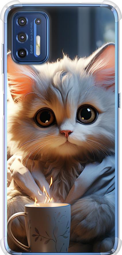 Чехол на Motorola G9 Plus White cat (5646sp-2104-42517) Чехол на Motorola G9 Plus White cat (5646sp-2104-42517)