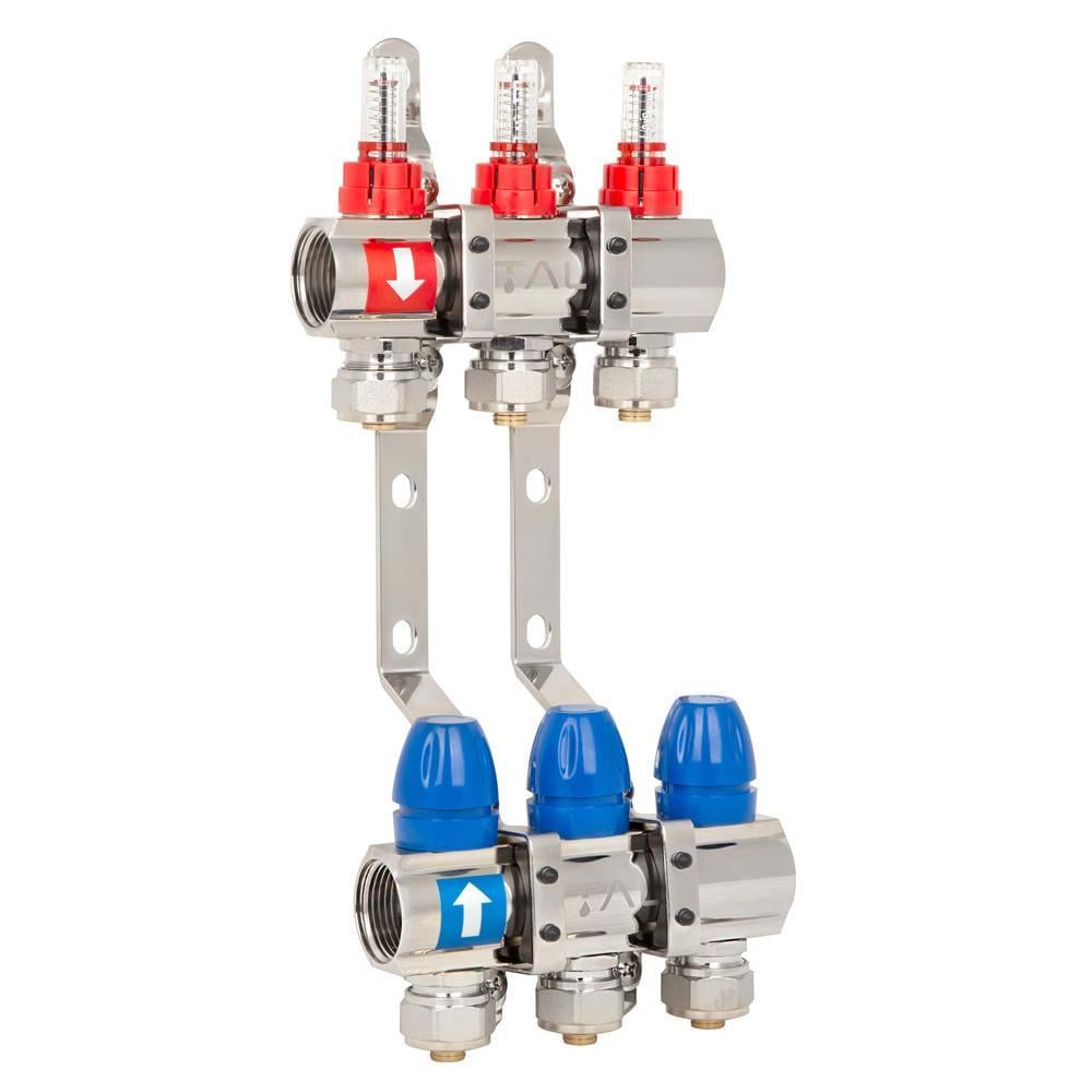 Комплект коллектора с расходомерами ITAL IT03-H2001 из латуни 1"-3/4" евроконус на 3 выхода (1055671)