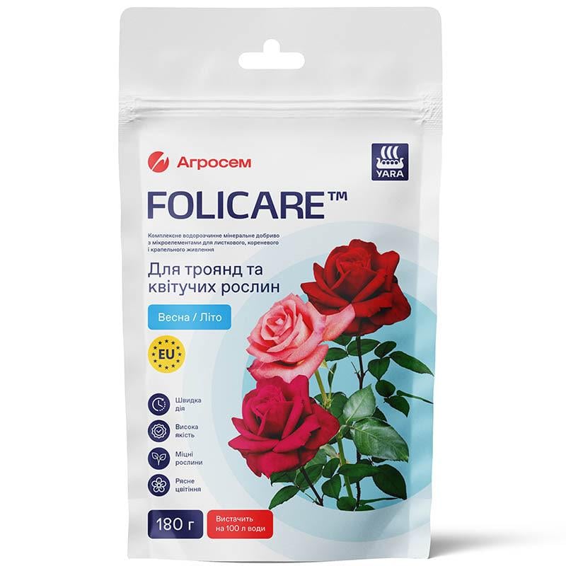 Удобрение для роз и цветущих растений Yara Folicare Весна-Лето 180 г (00092) Удобрение для роз и цветущих растений Yara Folicare Весна-Лето 180 г (00092)
