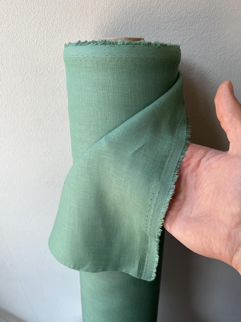 Ткань LINEN PLUS 100% лен 143 см 1621 Зеленый - фото 5 Ткань LINEN PLUS 100% лен 143 см 1621 Зеленый - фото 5