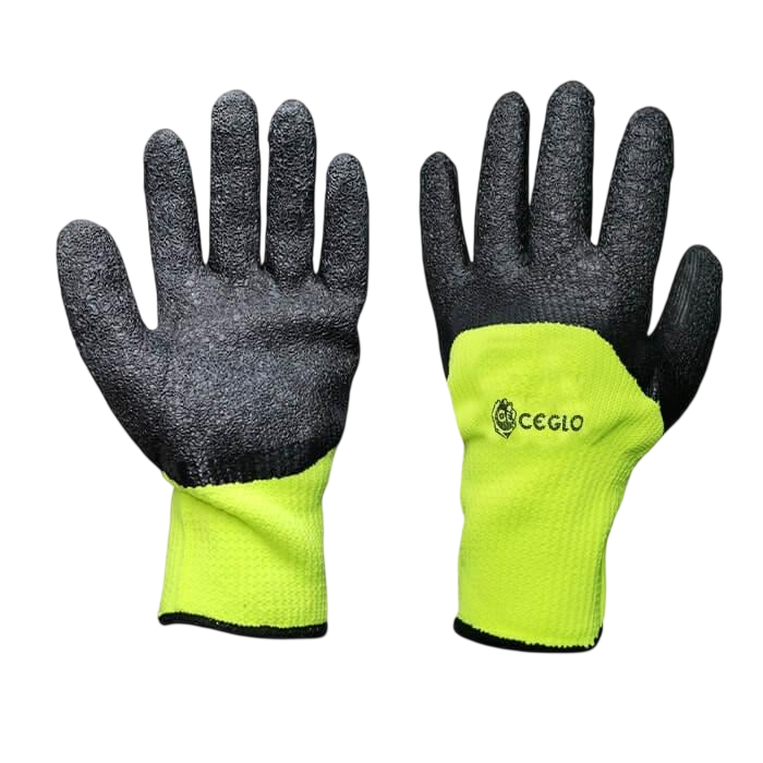 Перчатки рабочие желтые Х/б пена черная заливка 12 шт. (3931)