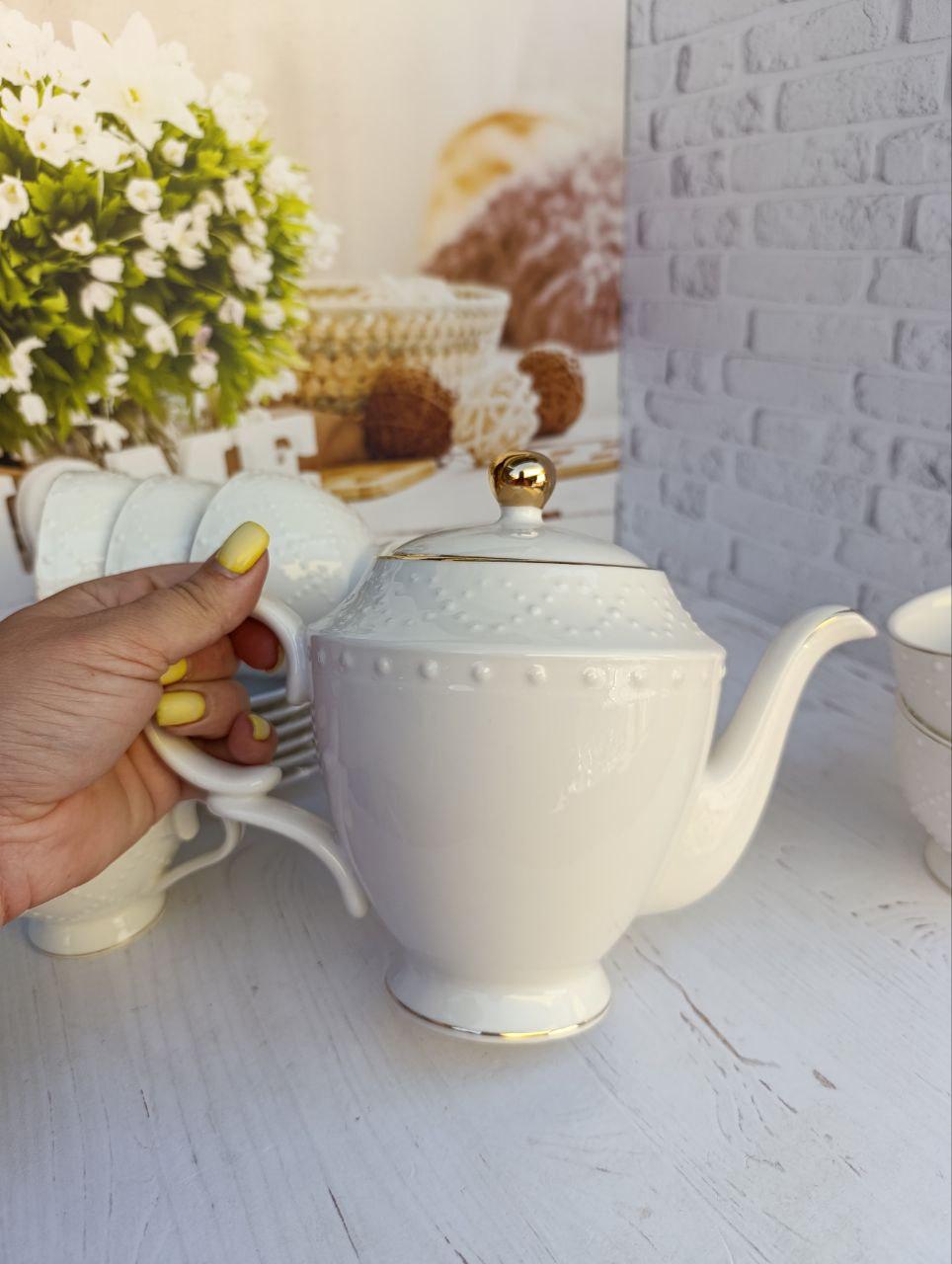 Чайный сервиз SNT Аделин фарфор 14 предметов 250 мл/370 мл/1 л Белый (18042-00) - фото 5 Чайный сервиз SNT Аделин фарфор 14 предметов 250 мл/370 мл/1 л Белый (18042-00) - фото 5