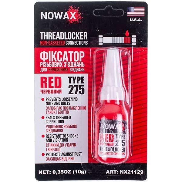 Фіксатор різьблення NOWAX NX21129 для побутової техніки THREADLOCKER 10 г Red (00000042539) Фіксатор різьблення NOWAX NX21129 для побутової техніки THREADLOCKER 10 г Red (00000042539)