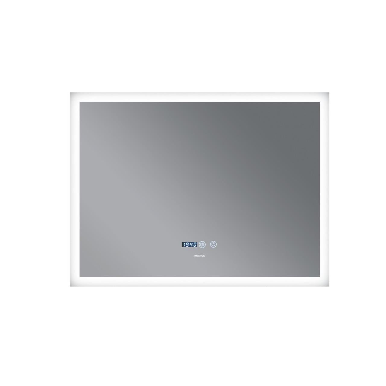 Зеркало для ванной комнаты MIXXUS FLAT MR04 LED Touch/Anti-fog/димер/регулировка яркости/часы 80x60 см (MI6928)
