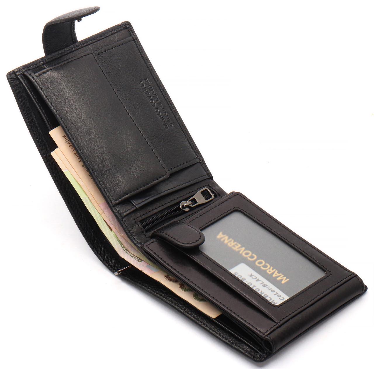 Портмоне мужское Marco Coverna кожаное с отделом для документов Черный (MCBK10-805) - фото 5 Портмоне мужское Marco Coverna кожаное с отделом для документов Черный (MCBK10-805) - фото 5