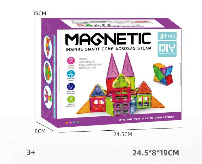 Конструктор магнітний Magnetic для дітей 60 деталей (23419137) - фото 4 Конструктор магнітний Magnetic для дітей 60 деталей (23419137) - фото 4