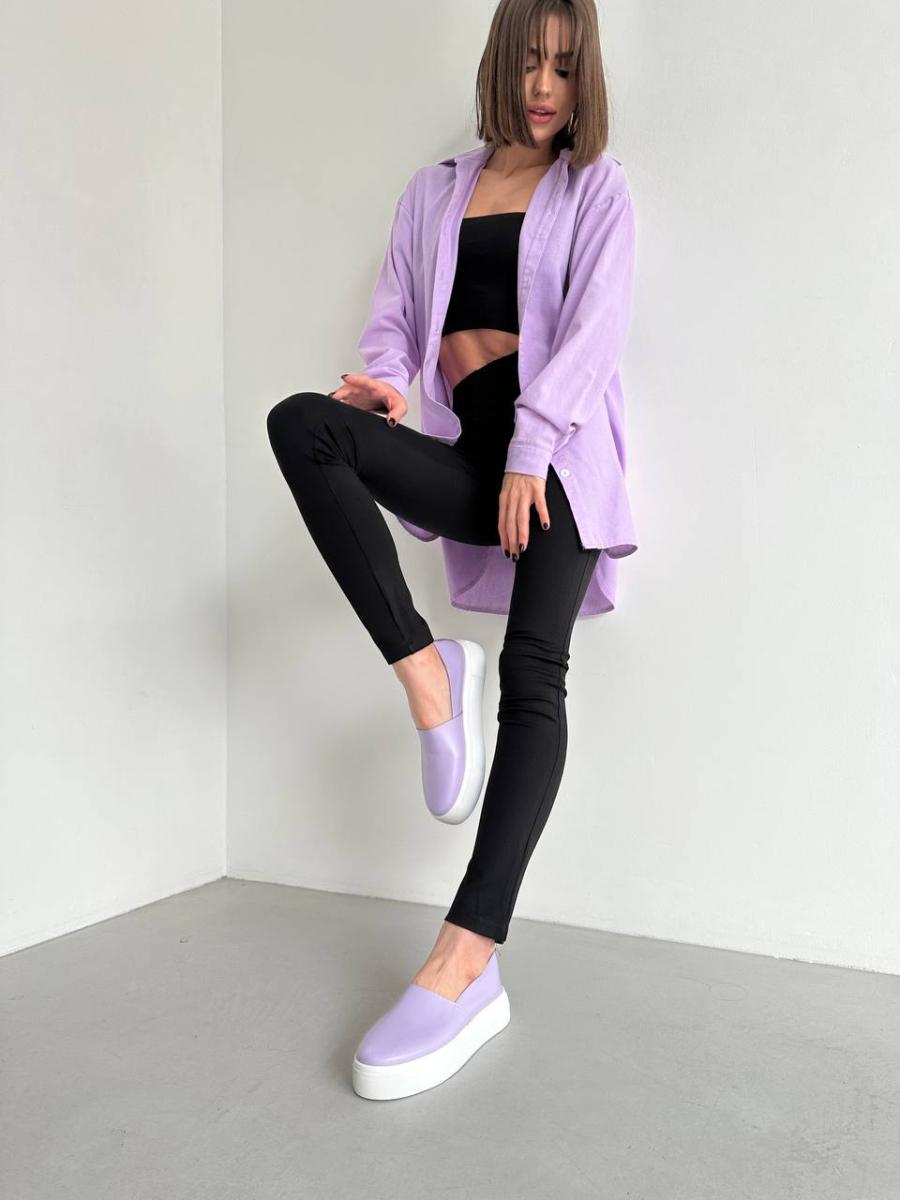 Слипоны женские кожаные р. 38 Лавандовый (9907-4/38)