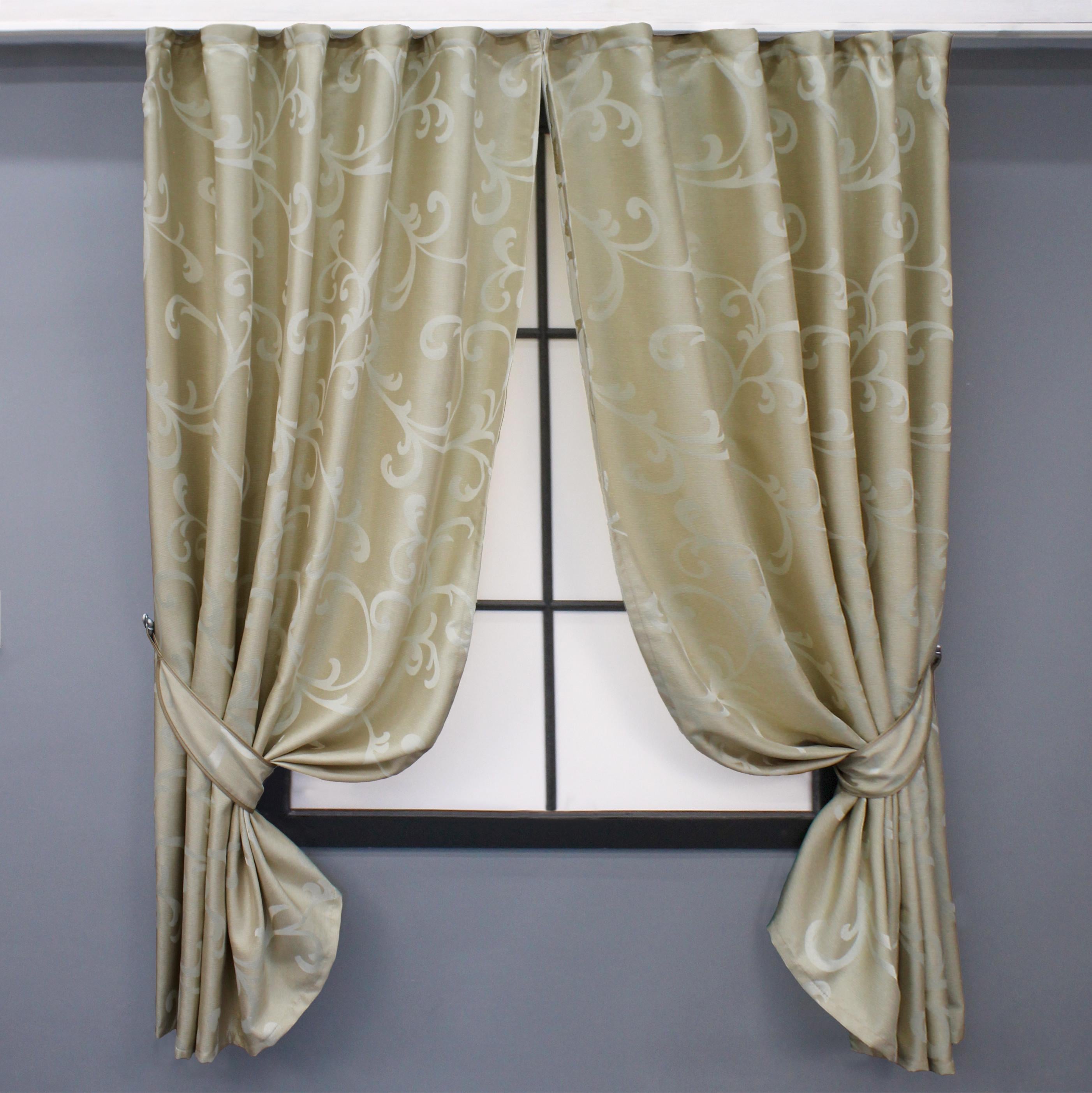 Комплект коротких штор VR-Textil Жаккард Allure №1614ш 130х170 см 2 шт. Бежевый (35-0272)