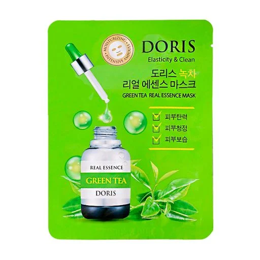 Маска для обличчя з зеленим чаєм тканинна Doris Green Tea Real Essence Mask 25 мл