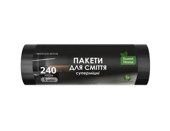 Пакеты для мусора Sweet Home суперпрочные 240 л 5 шт. Черный - фото 1 Пакеты для мусора Sweet Home суперпрочные 240 л 5 шт. Черный - фото 1