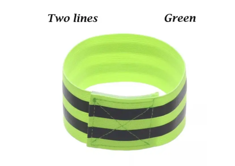 Светоотражающий браслет с двумя полосками 33x5 см Зеленый (19023) - фото 2