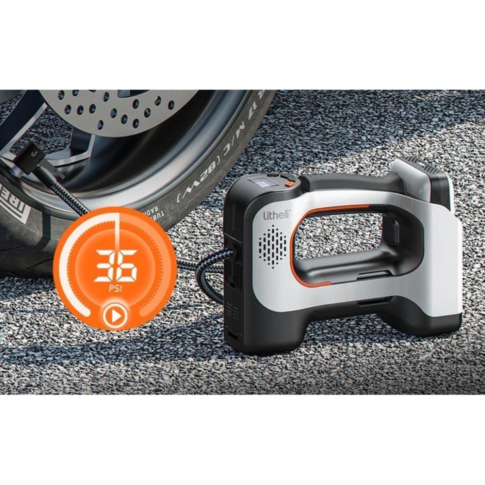Компрессор автомобильный аккумуляторный Litheli 10,3 бар 25 л/мин 22000 об/мин LCD дисплей 20000 mAh White (U20IF00-0U110) - фото 8 Компрессор автомобильный аккумуляторный Litheli 10,3 бар 25 л/мин 22000 об/мин LCD дисплей 20000 mAh White (U20IF00-0U110) - фото 8