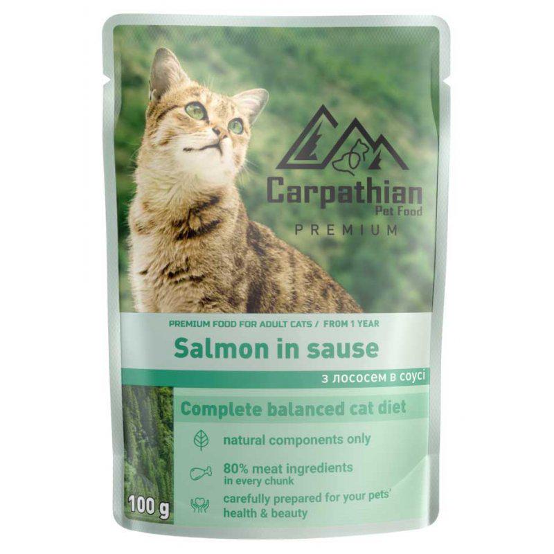 Корм влажный Carpathian Pet Food лосось в соусе 80 г х 24 шт. (23877206)