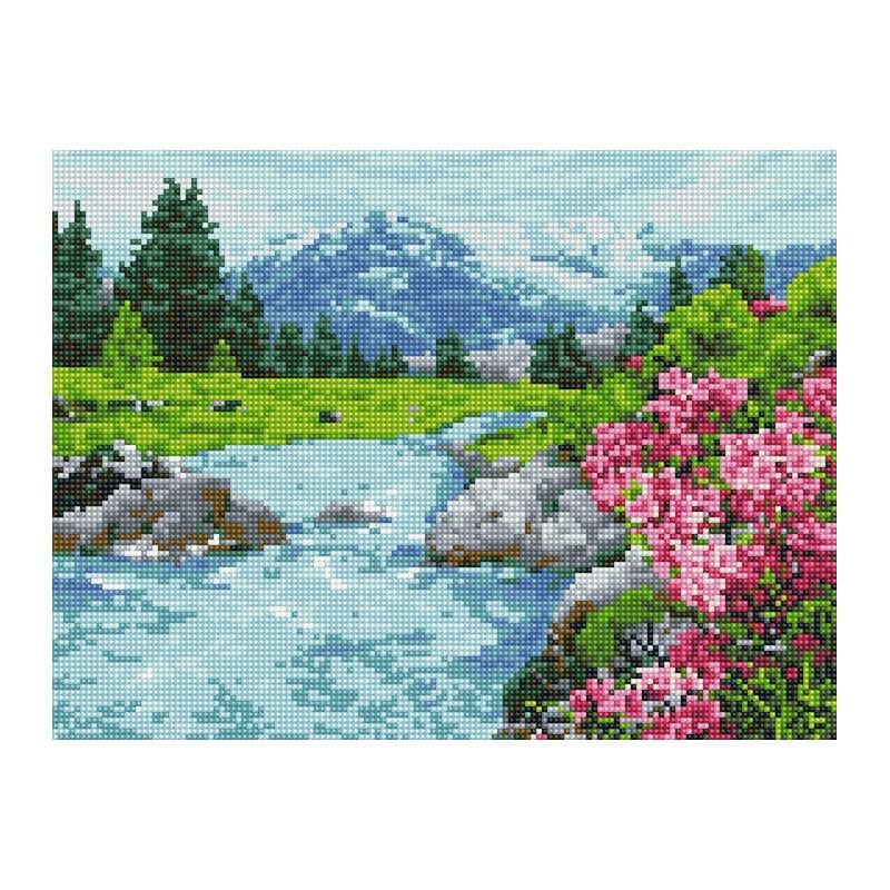 Алмазная мозаика Rainbow Art Горная река 40х30 см (EJ1384)