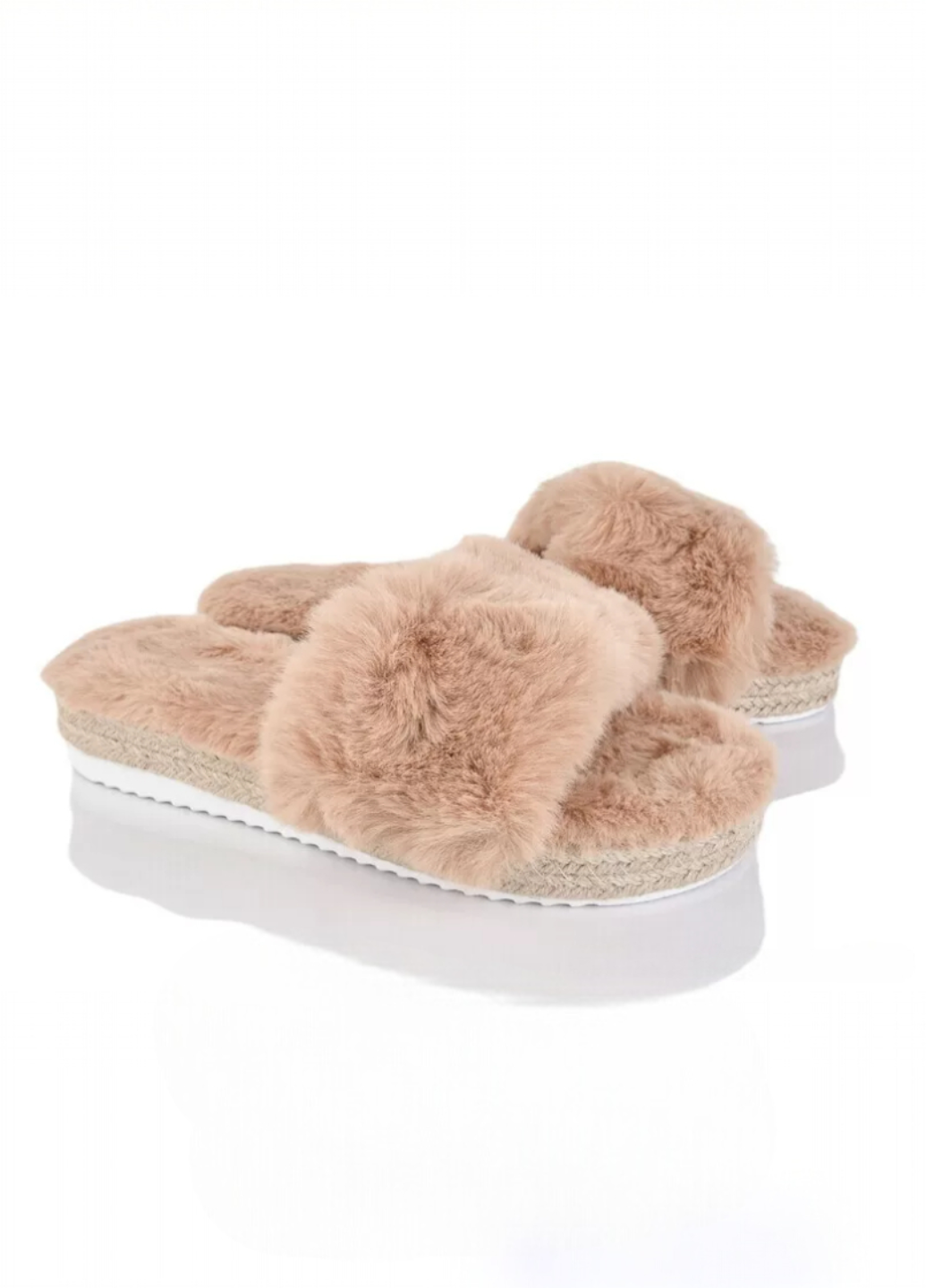 Тапочки женские Bamboo меховые р. 36 Бежевый (7993) - фото 4