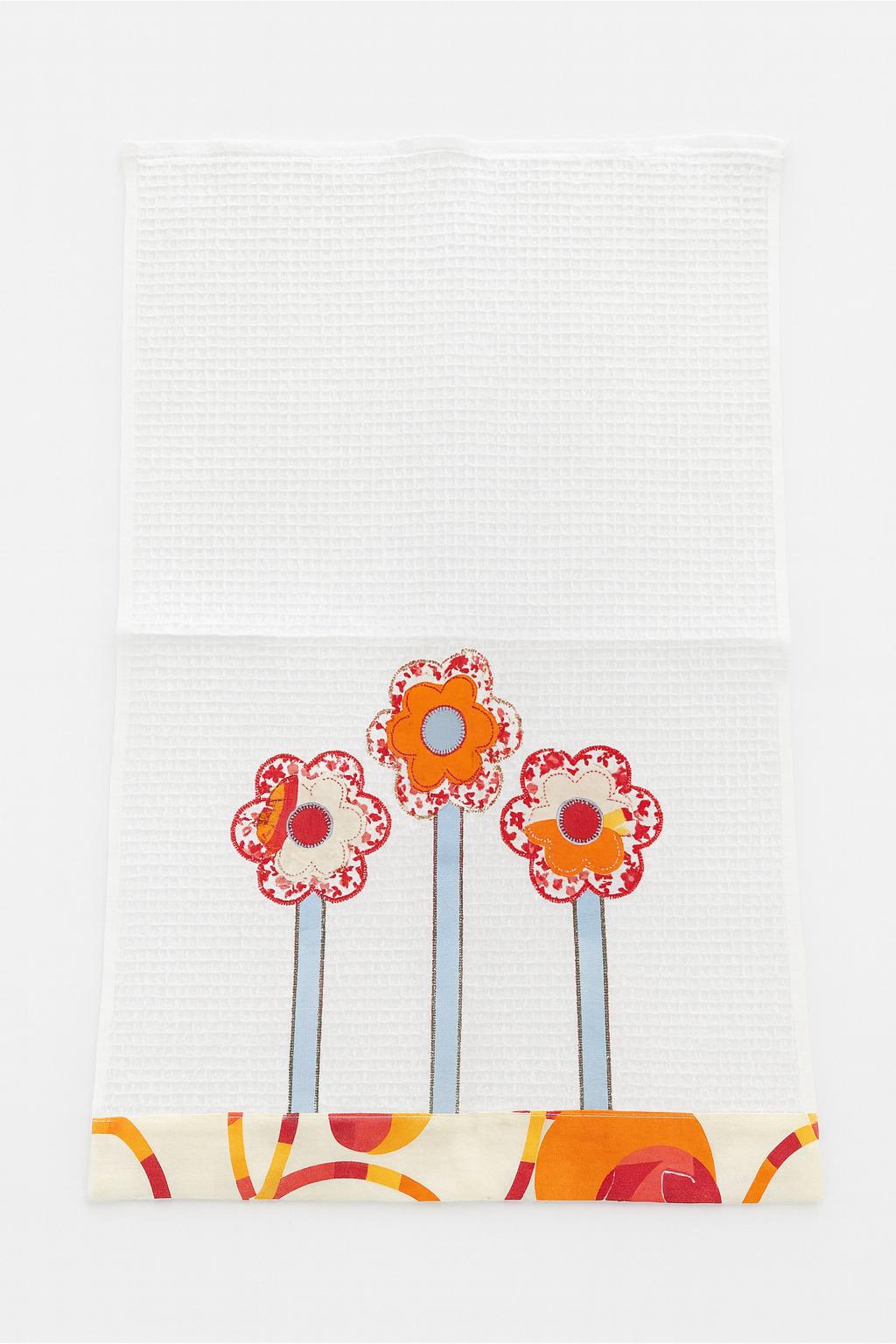 Полотенце кухонное Цветы 50х70 см Белый (4717-4) - фото 1