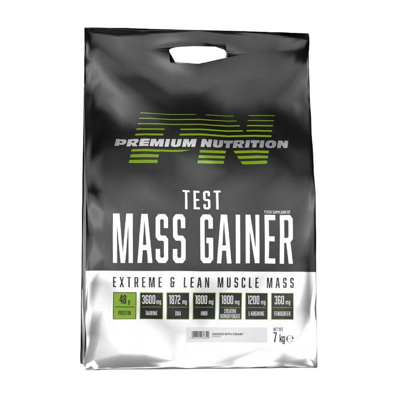 Гейнер високобілковий з креатином і HMB Premium Nutrition Test Mass Gainer 7 кг Тофі Гейнер високобілковий з креатином і HMB Premium Nutrition Test Mass Gainer 7 кг Тофі