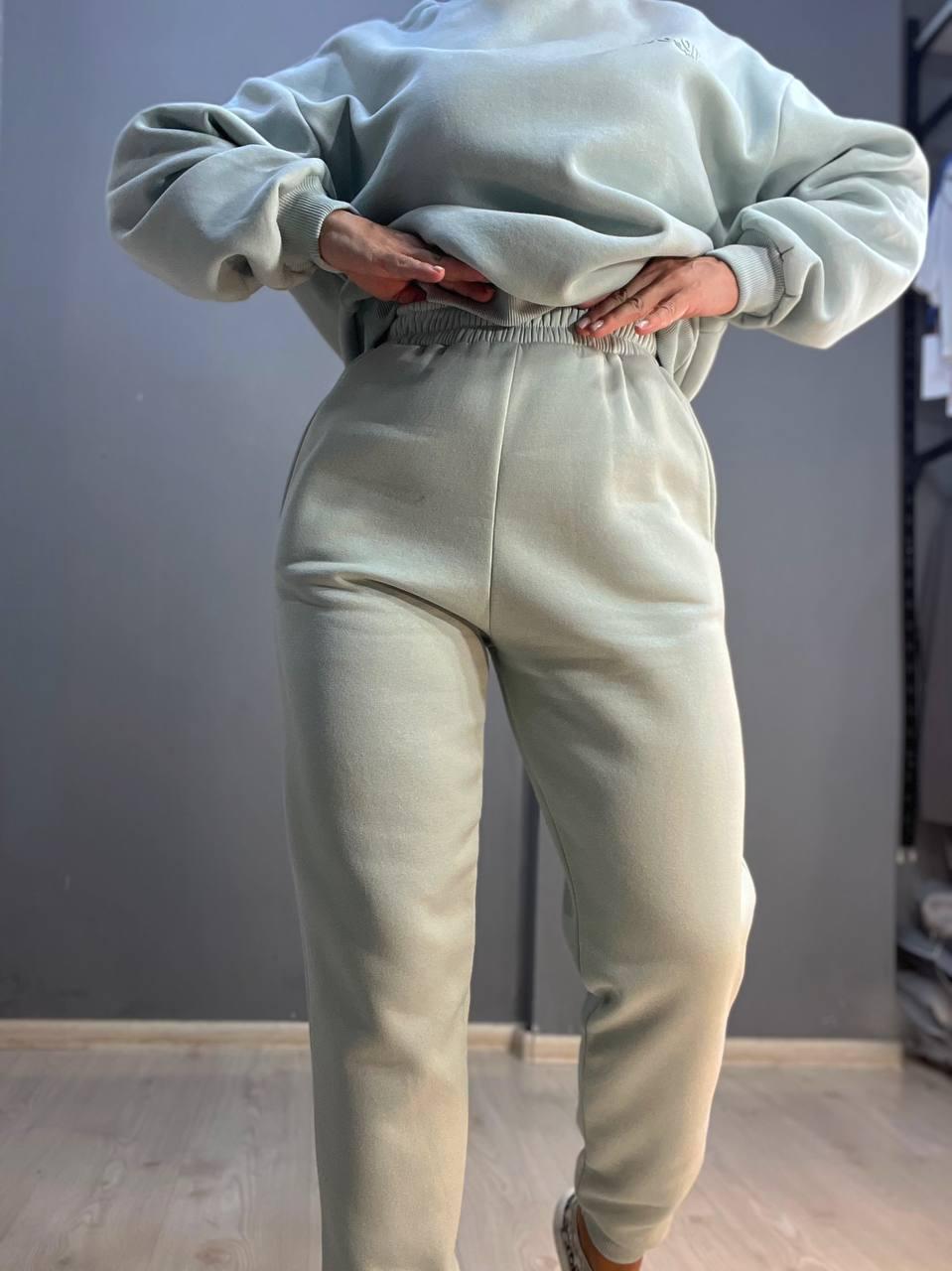 Штани жіночі PEPPER MINT 24-13 спортивні джоггери резинка на талії утеплені L М’ятний (920) - фото 2 Штани жіночі PEPPER MINT 24-13 спортивні джоггери резинка на талії утеплені L М’ятний (920) - фото 2