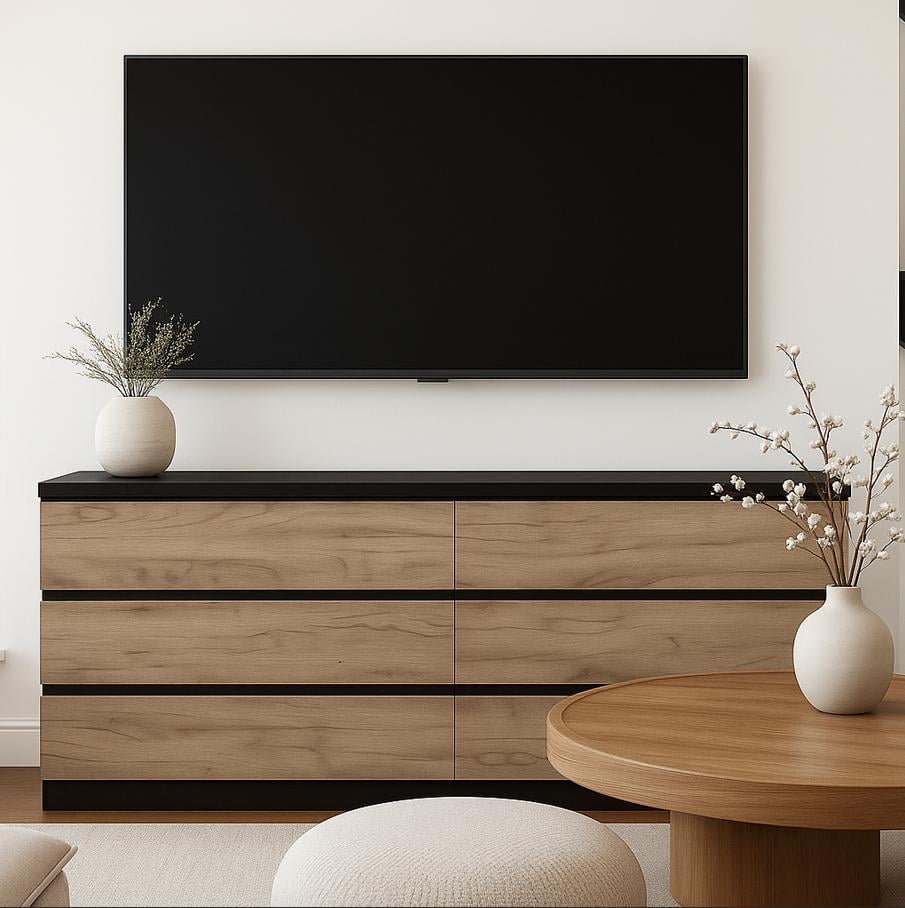 Комод Мастер Форм Брайт 1500х376х730 мм Венге магия/Дуб крафт серый (07841)