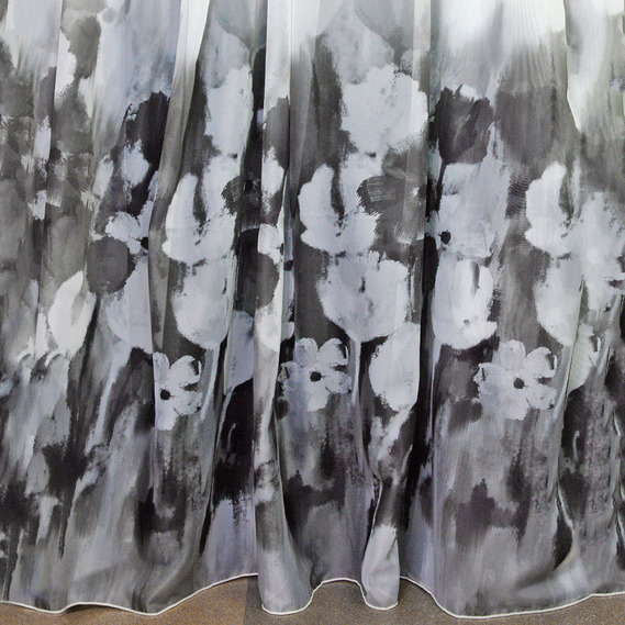 Тюль-вуаль набивна IDEIA Квіточка V-01A Акварель 3,0 м Сірий (2200004080550)