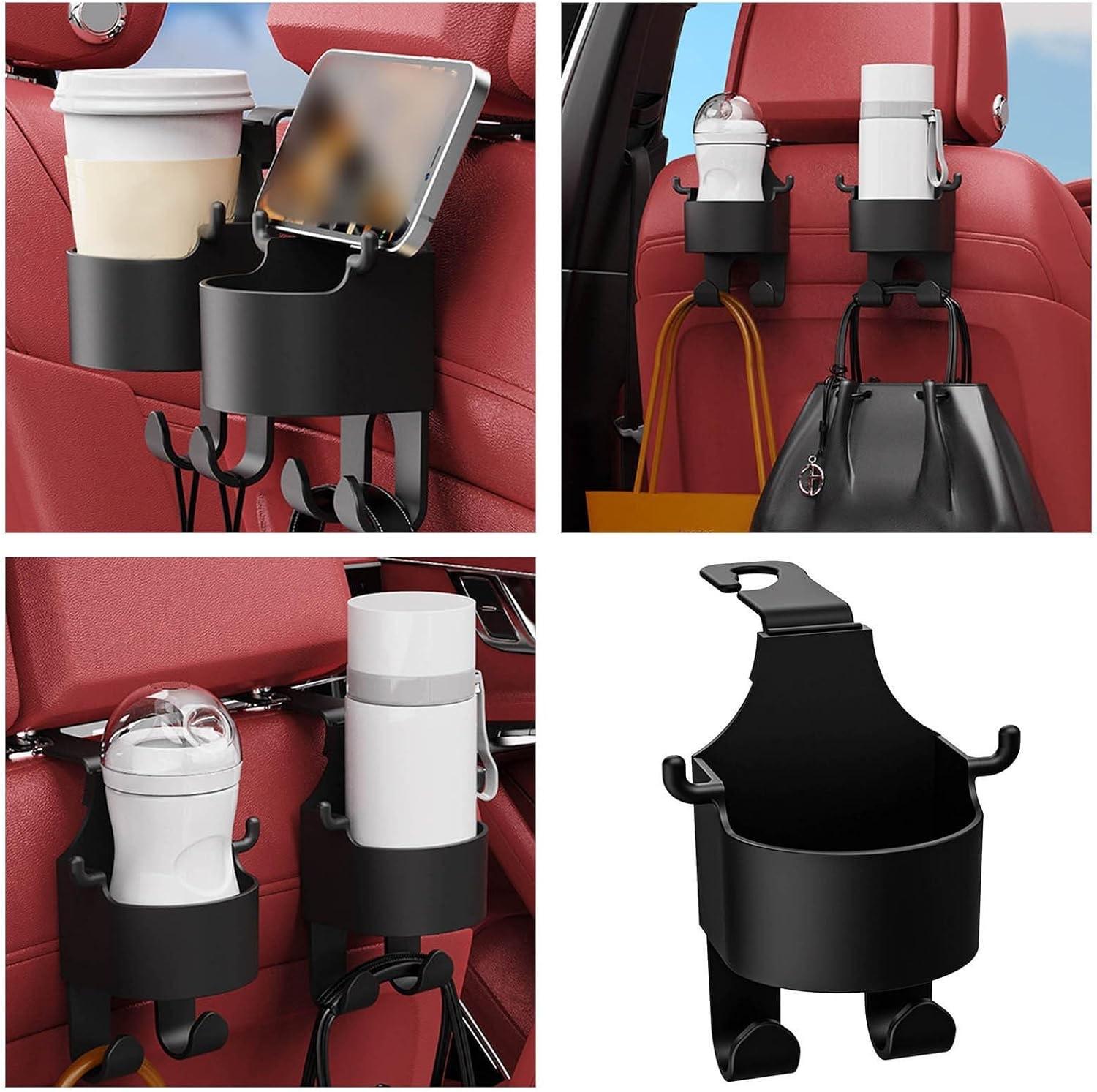 Органайзер автомобильный для стакана с двумя крючками и подставкой под телефон пластиковый Черный (D-0055) - фото 3 Органайзер автомобильный для стакана с двумя крючками и подставкой под телефон пластиковый Черный (D-0055) - фото 3