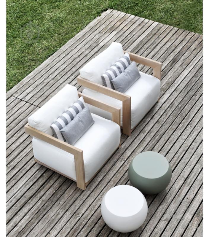 Мягкое кресло из натурального дерева JecksonLoft Донсен Белый 0164 - фото 3