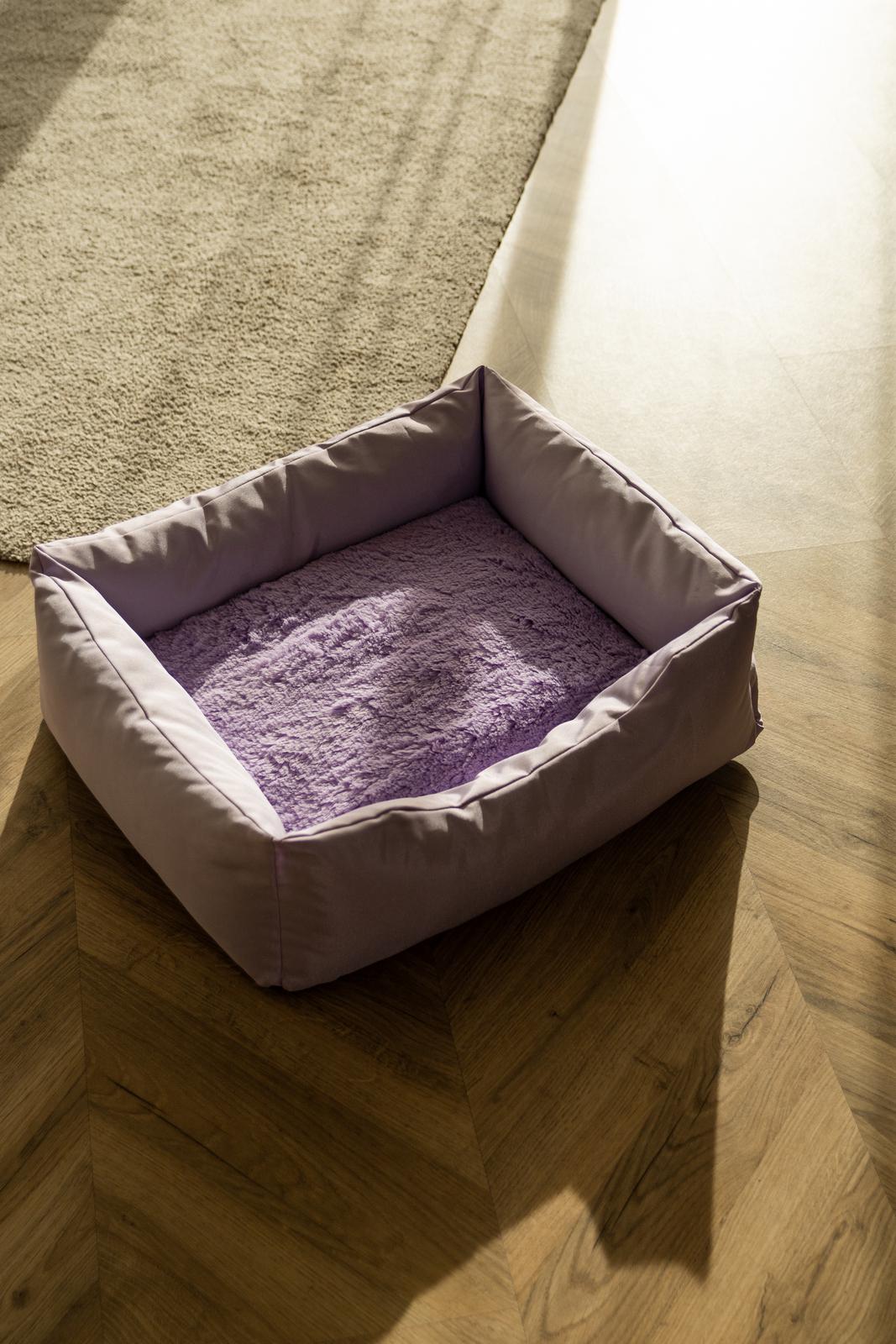 Лежак для собак и кошек Incor водоотталкивающий с чехлом и подушкой 130х80 см Лавандовый (13080-4)