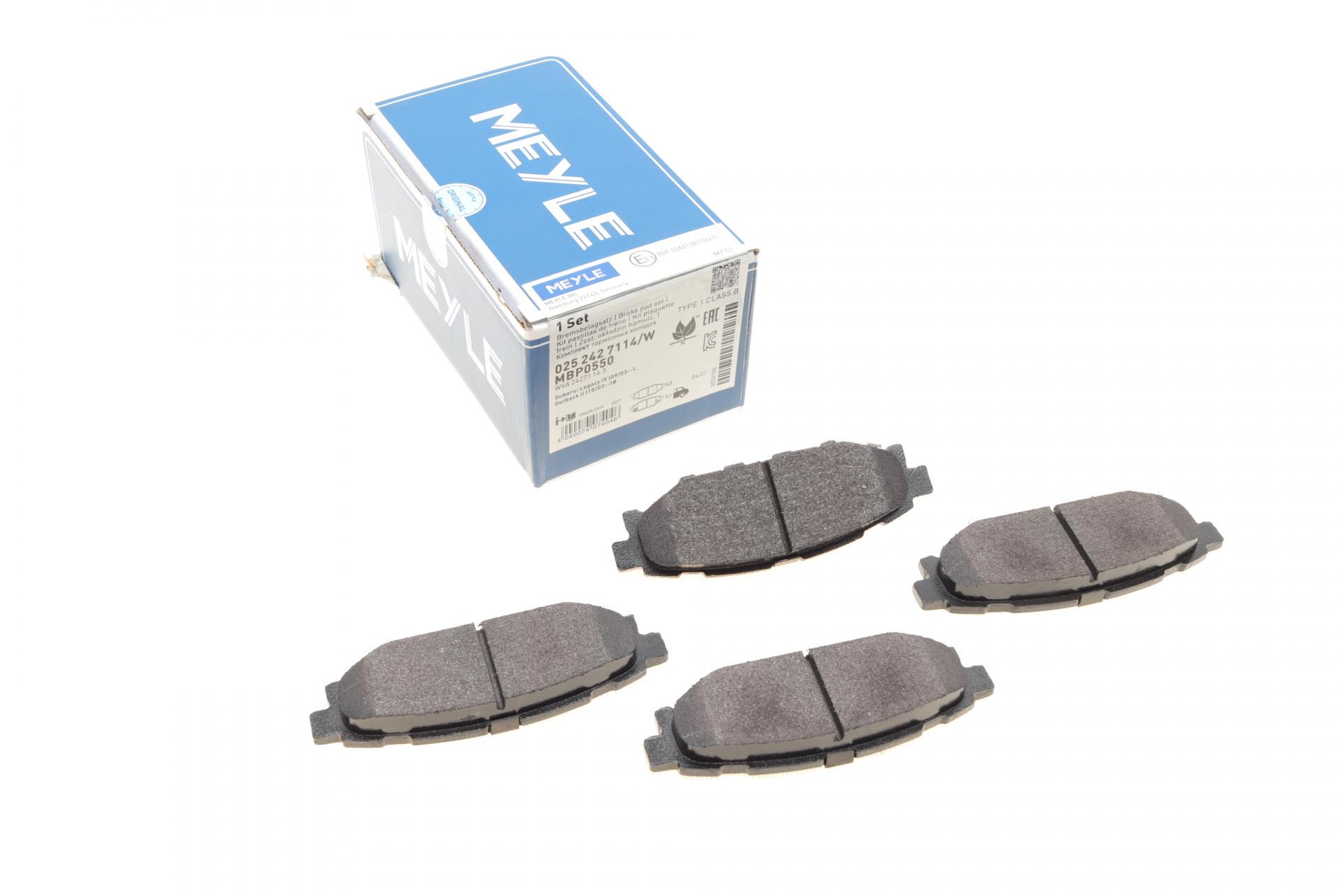 Колодки гальмівні задні Meyle для Subaru Forester/Impreza 08-/Legacy 03-14/Outback 03-/Toyota GT 12- (025 242 7114/W)