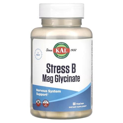 Комплекс витаминов группы В KAL Stress B Mag Glycinate 60 VegCaps (CAL-89160)