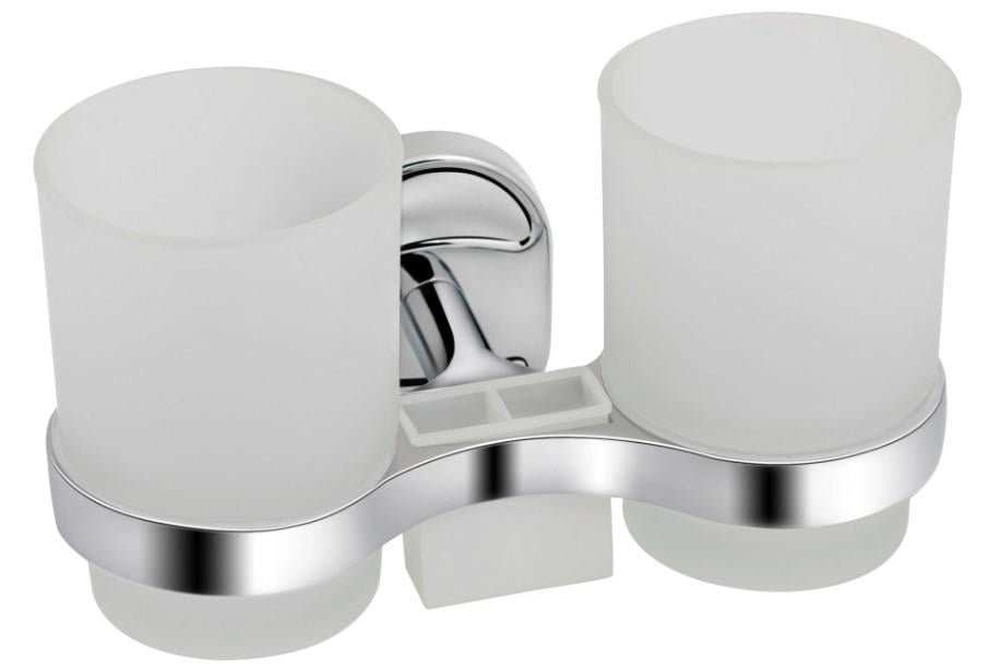 Стакан двойной Lidz (CRG)-114.04.02 с держателем зубных щеток (8613)