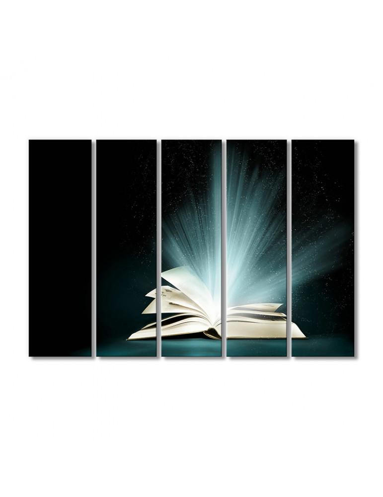 Картина модульная Свет знаний из книги 5 модулей 120x180 см