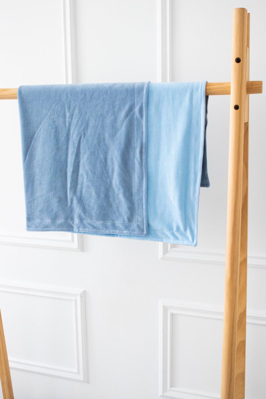 Плед детский ELA демисезонный велюр 100х80 см Джинс/Голубой