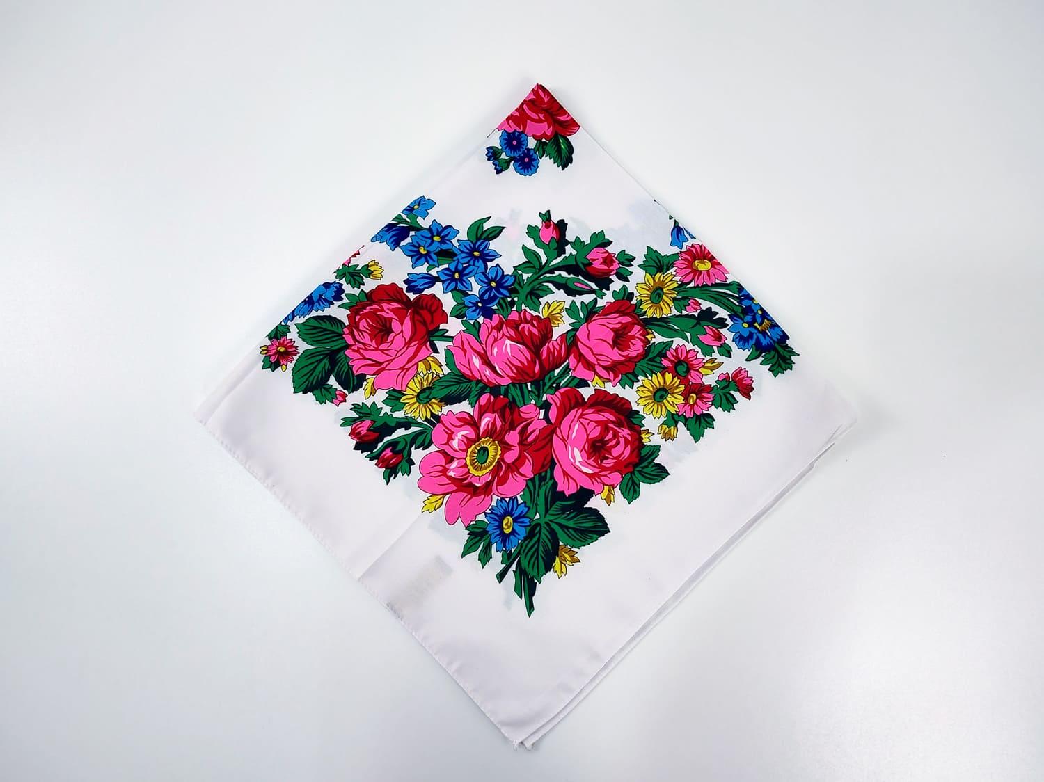 Платок Легкая классика 80x80 см Белый (ХустM274)