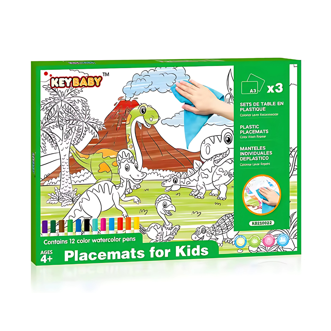 Набор для рисования детский Keybaby формата А3 с 12 маркерами и салфеткой для очистки раскраски 3 шт. Green Набор для рисования детский Keybaby формата А3 с 12 маркерами и салфеткой для очистки раскраски 3 шт. Green