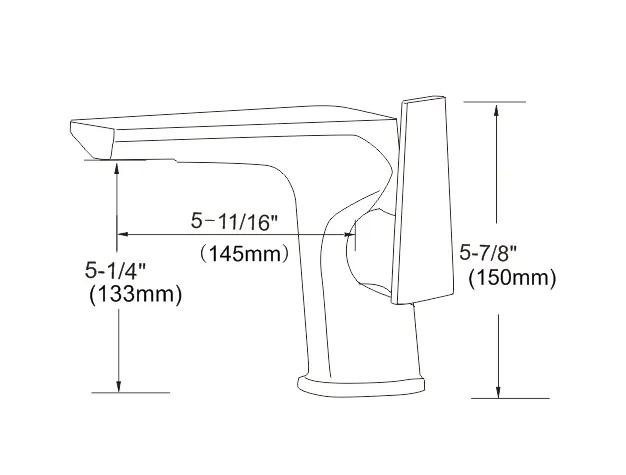 Змішувач дизайнерський для умивальника з латуні з боковим важелем із хромовим покриттям - фото 2 Змішувач дизайнерський для умивальника з латуні з боковим важелем із хромовим покриттям - фото 2