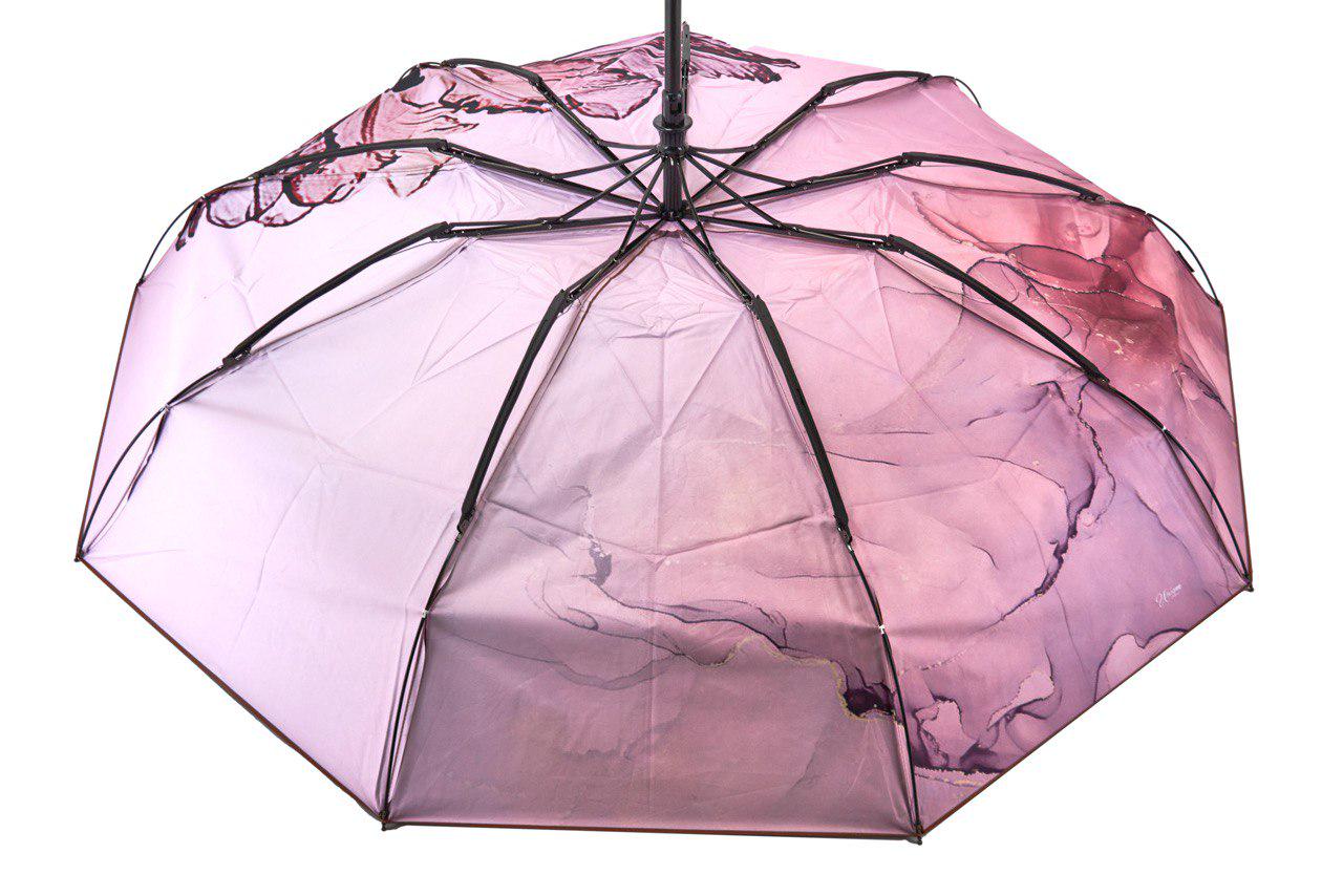 Парасолька автоматична жіноча Unique з квітами 9 спиць Коричневий (3009) - фото 4 Парасолька автоматична жіноча Unique з квітами 9 спиць Коричневий (3009) - фото 4