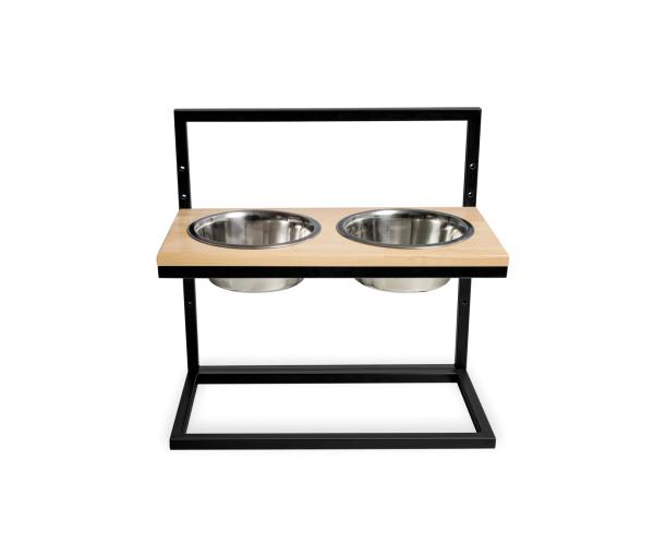 Миски на подставке Harley&Cho c регулируемой высотой M Lift Natural wood/Black