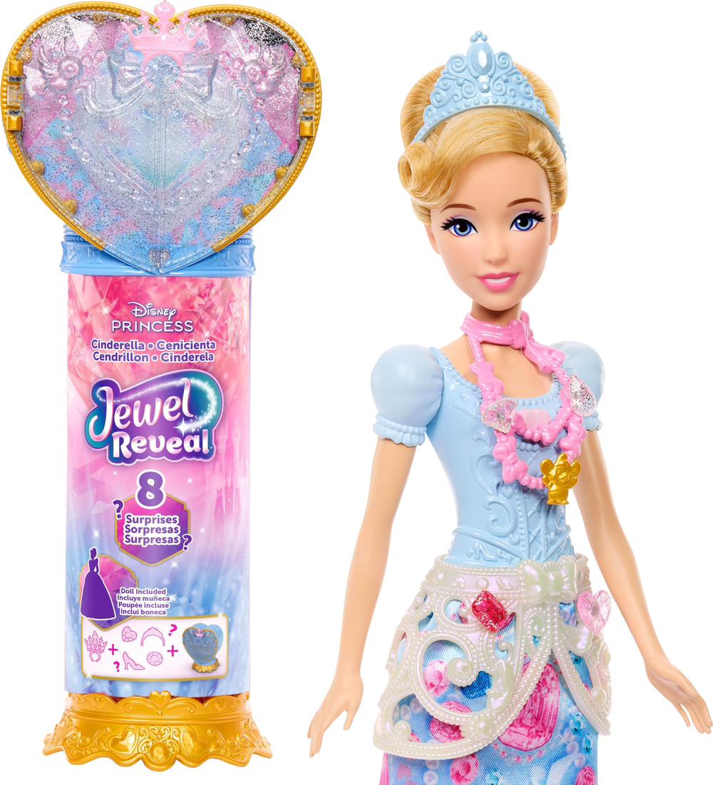 Игровой набор с куклой Mattel Disney Princess Jewel Reveal Cinderella