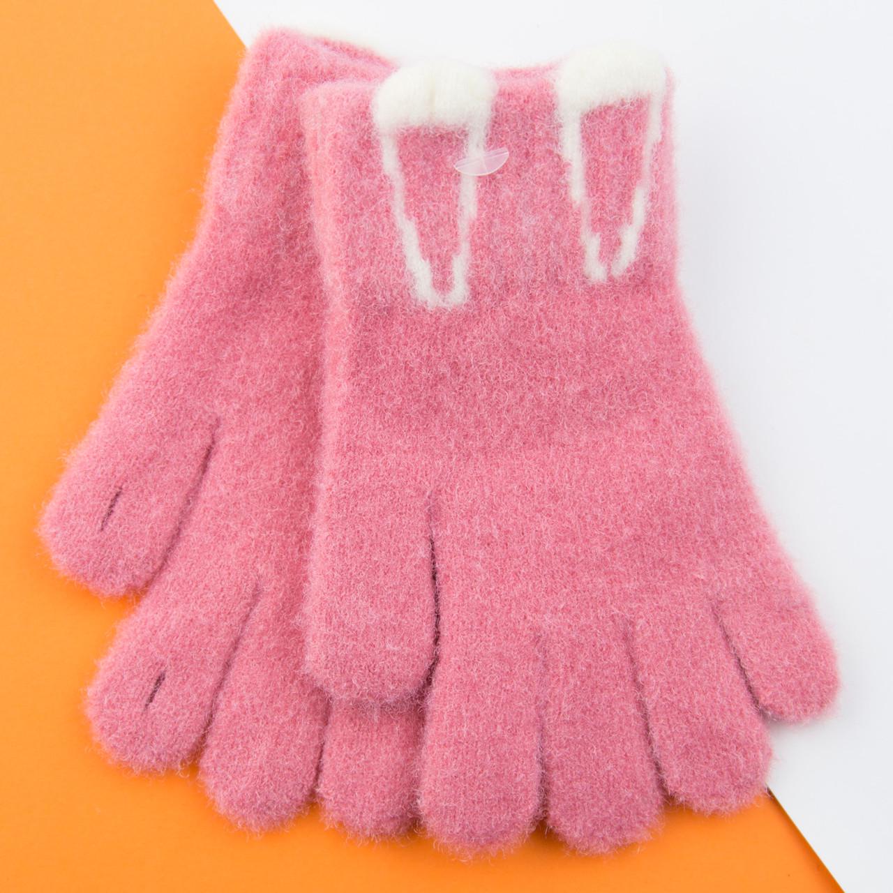 Перчатки для детей 1-3 года с дырочками на пальцах 22-25-50 Розовый (DR009932