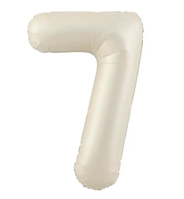 Шарик Цифра 7 100 см Слоновая кость сатин (135472)