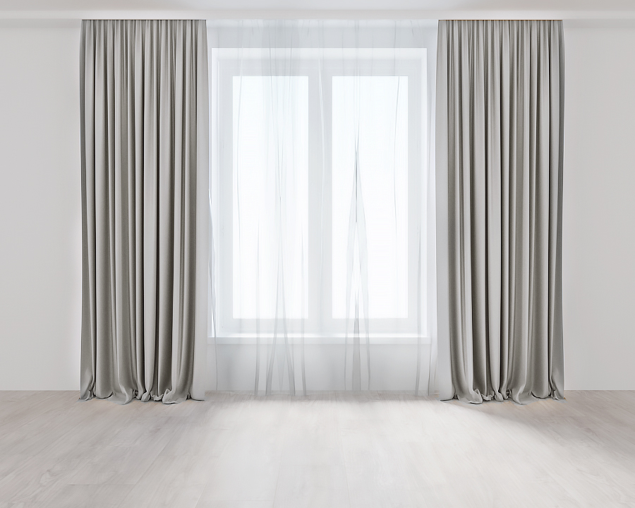 Комплект штор Lux Portiery микровелюр 200x270 см 2 шт. Серо-бежевый (AV89704)