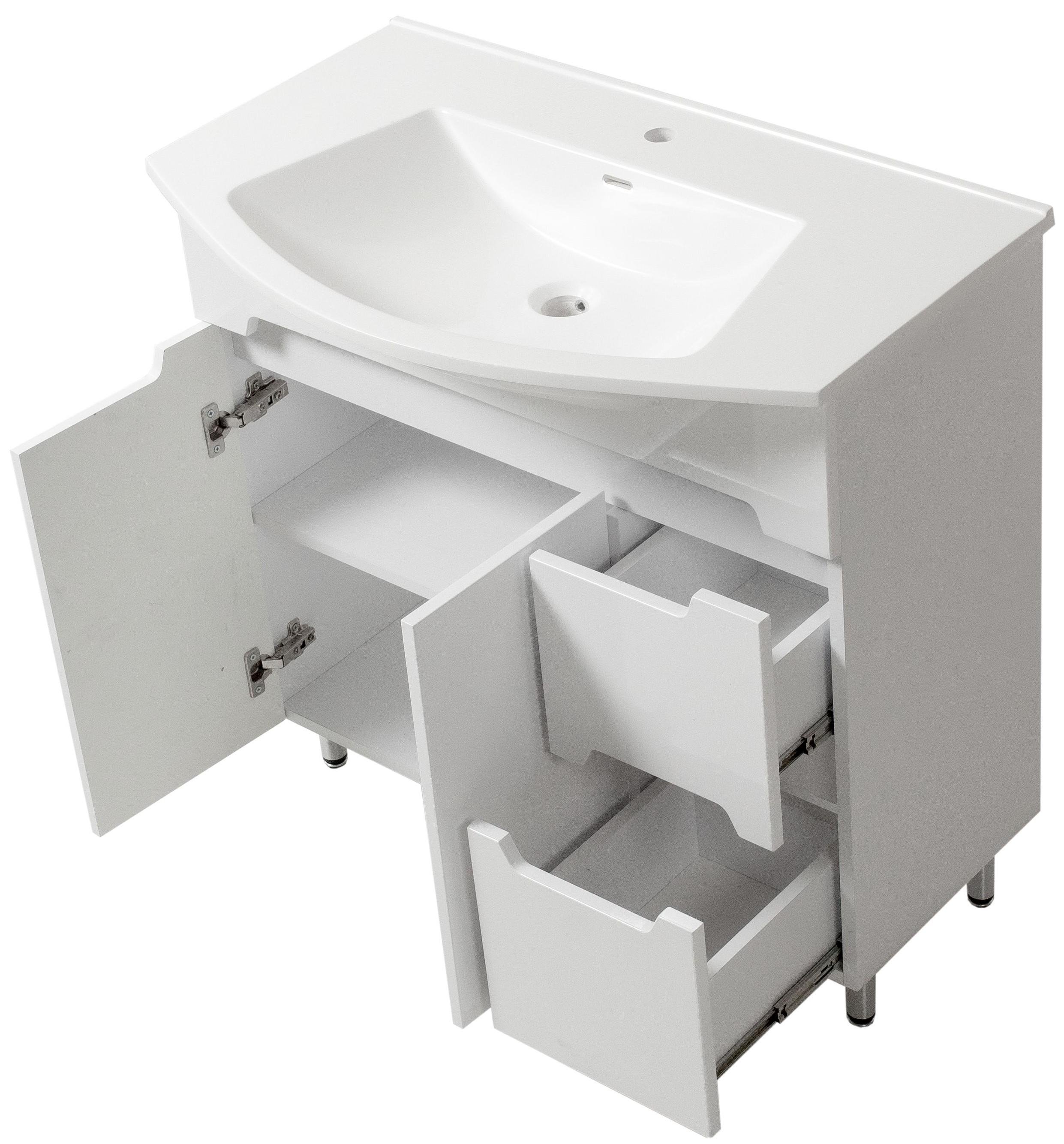 Тумба ЮВВИС Эстель Т-19 85 см с умывальником Эстель искусственный камень (14693589) - фото 2