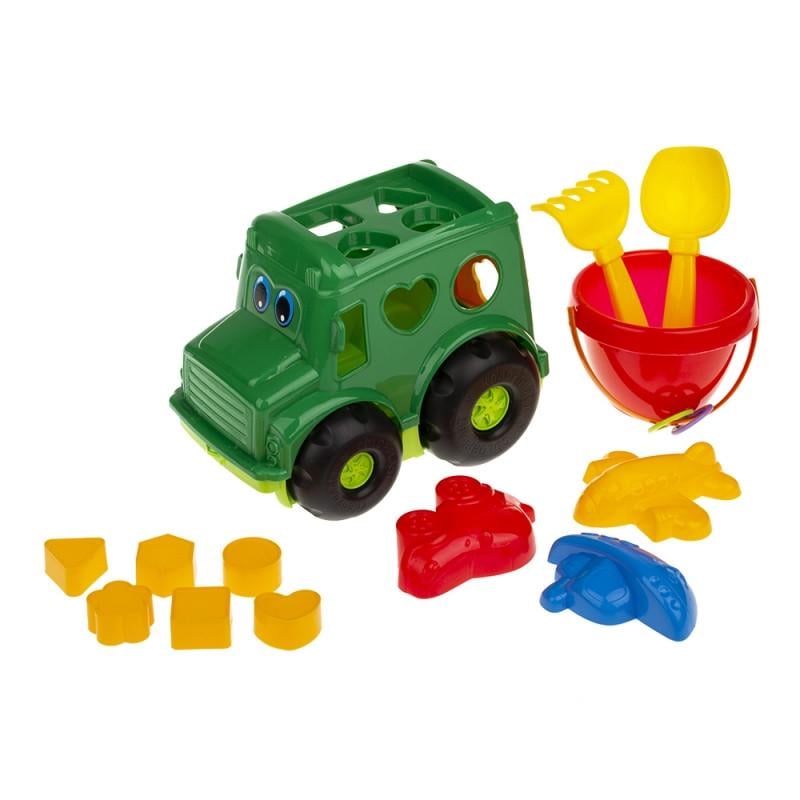 Сортер-автобус Colorplast Бусик №3 от 2 лет зеленый (VL-337-V-133) Сортер-автобус Colorplast Бусик №3 от 2 лет зеленый (VL-337-V-133)