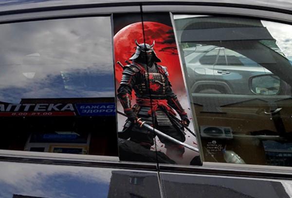 Наклейки на стійки дверей авто ARB 3D TUNING STUDIO Самурай Японія 500х220х0,15 мм 2 шт. (14630)