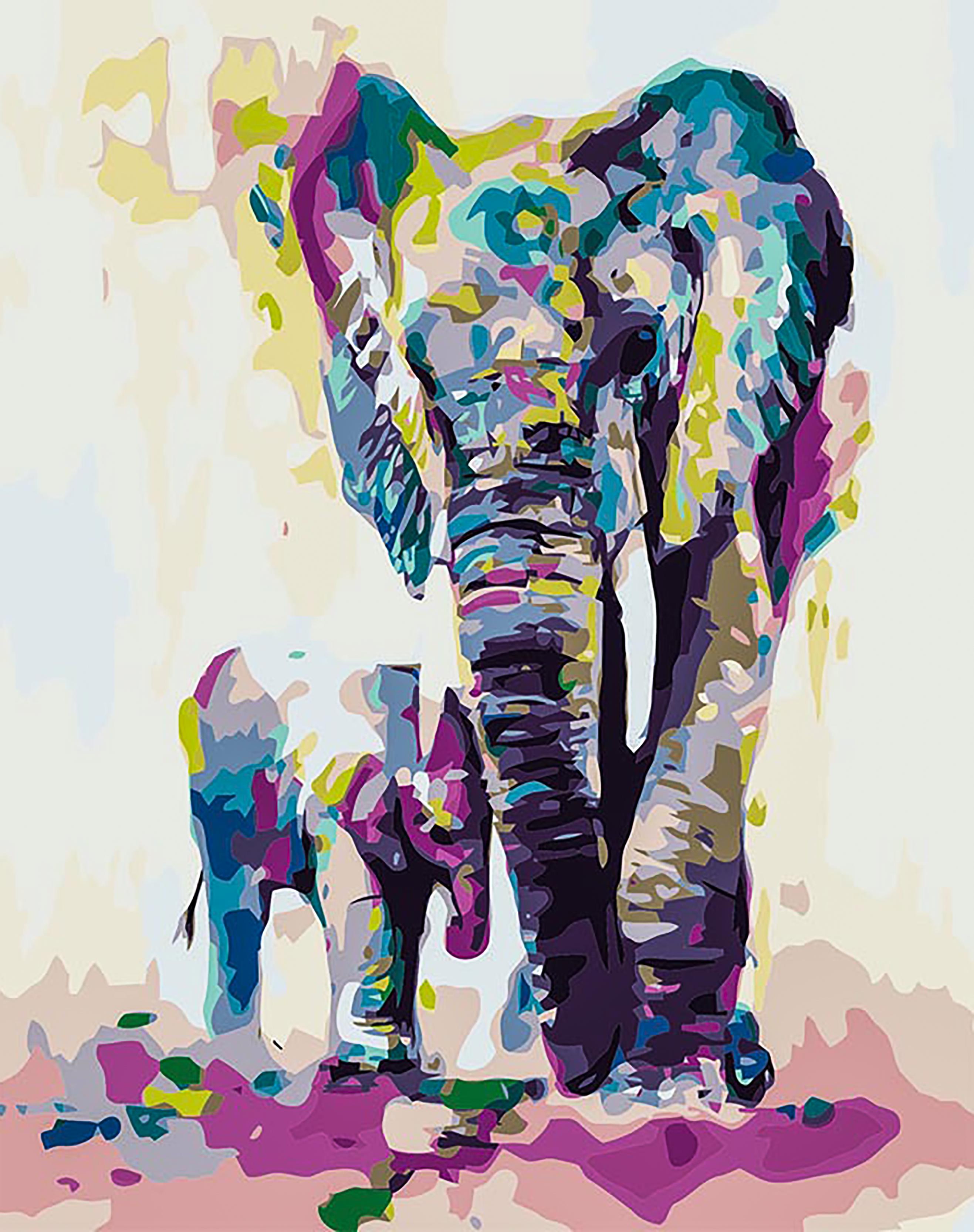 Картина по номерам "Радужные слоны" 40x50 см (РНК-023)