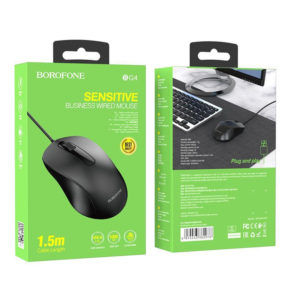 Компьютерная мышка Borofone BG4 USB Черный (3001623994) - фото 2 Компьютерная мышка Borofone BG4 USB Черный (3001623994) - фото 2