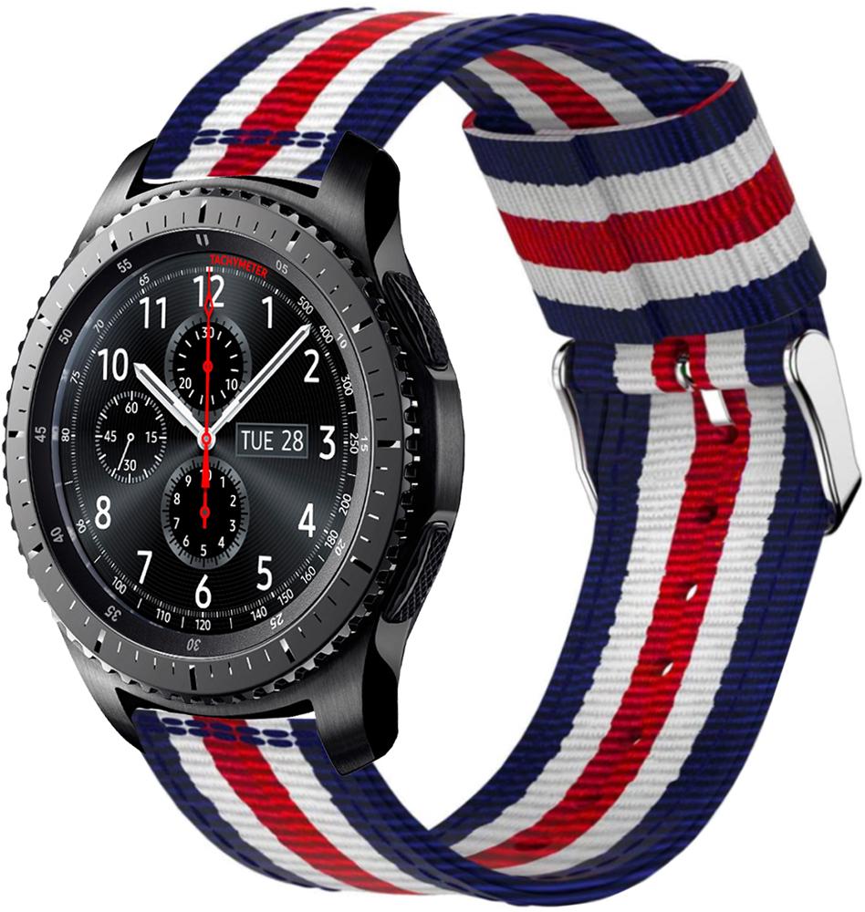 Ремінець тканинний Canvas для Samsung Gear S3 Blue/White/Red (15841) Ремінець тканинний Canvas для Samsung Gear S3 Blue/White/Red (15841)