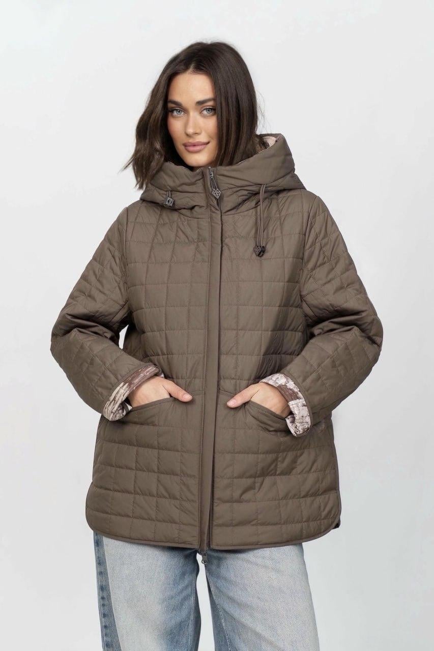 Куртка женская двухсторонняя р. 50 Шоколадный (33242870)